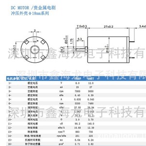 มอเตอร์ไร้แกนขนาด 18 มม. รุ่น 1827 แรงดัน 8V 12V ความเร็ว 7000 รอบต่อนาที สำหรับอุปกรณ์การแพทย์และเครื่องมือไฟฟ้า - Product Image 4