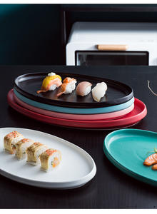 Platos Desechables de Cerámica Estilo <span class=keywords><strong>Zen</strong></span> Asiático para Regreso a Clases, Vajilla Ecológica Grabada, Creativa, al por Mayor - Product Image 6