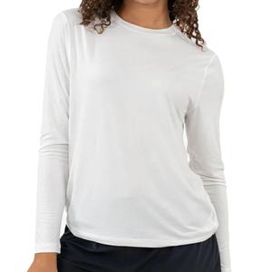 T-shirt à manches longues de luxe pour femmes, vêtements de détente personnalisés, respirant, en polyester et élasthanne, jersey ajusté, pour l'automne - Product Image 4