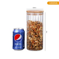 Bocaux de conservation alimentaire en verre borosilicate de haute qualité avec couvercles en bambou hermétiques, pour usage en cuisine, 500, 750, 1000, 1300 ml, ensemble de bocaux avec couvercles en bambou
