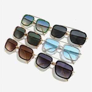 Gafas de Sol Cuadradas de Metal Vintage con Logotipo Personalizado, Gafas de Sol de Piloto con Marco Grande y Protección UV400 para Hombre - Product Image 3