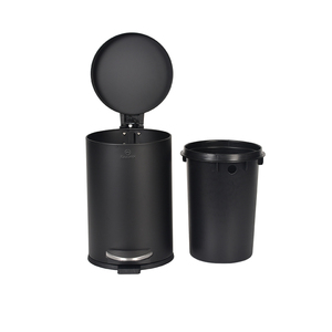 Poubelle de rangement en acier inoxydable noir de bonne qualité avec pédale pour les chambres d'hôtel - Product Image 3
