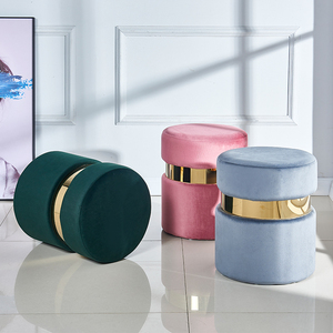 Tabouret rond moderne pour intérieur, mobilier pour enfants, luxe, douche, or, marchepied pour toilettes, chaises en velours, pouf, tabouret <span class=keywords><strong>escamotable</strong></span> - Product Image 3