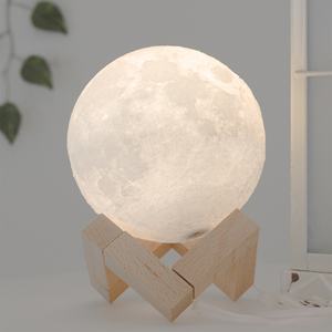 Lampe led imprimée en 3d rappelant la lune, Rechargeable par usb, luminaire décoratif d'intérieur, nouveau modèle de 2020 - Product Image 3