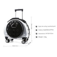Sac de transport à roulettes transparent classique grande capacité en EVA et maille PU avec fermeture éclair, sac à dos de voyage portable pour chats et petits animaux