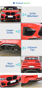 Ricambi Auto all'ingrosso Auto F98 X4M Bodykit Kit corpo completo Set modificato a M Style lifting per BMW <span class=keywords><strong>X4</strong></span> G02 griglia paraurti Auto - Product Image 5
