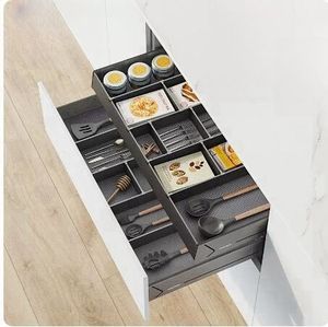 金矿晶华2抽屉组合厨柜配件浅拉出储物篮餐具橱柜收纳器 - Product Image 1