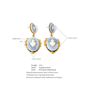 JINYOU 1678 Stilvolle Edelstahl-Ohrringe Statement-Ohrringe Harz-Cameo-Herz-Design Ohrhänger für Hochzeiten und Partys - Product Image 6