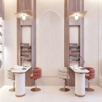 Mobilier de salon de beauté, aménagement intérieur complet sur mesure, station de manucure, décoration de salon de coiffure tout-en-un, rénovation.