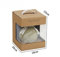 Boîte-cadeau Portable fenêtre transparente boîte de papier Kraft pour cantaloup pastèque ananas fruits boîtes d'emballage
