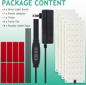 Luz de cultivo de 40W con adaptador, panel de 4 LED, luces de cultivo de escritorio de 540 LED, lámpara de cultivo debajo del gabinete con temporizador para el crecimiento de plantas de interior - Product Image 3