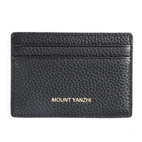 Porte-cartes d'identité minimaliste en cuir véritable, personnalisé avec logo, faible MOQ, fabrication artisanale de luxe, étui fin pour cartes de crédit