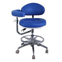 Fauteuil médical mobile de luxe moderne pour clinique dentaire, en acier inoxydable, réglable en hauteur, avec grand coussin en mousse à mémoire de forme et base coulissante