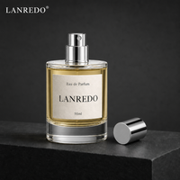 Flacon de parfum vide en verre fin, style dernier cri, esthétique luxueuse, transparent, avec col serti, cylindrique, 30ml, 50ml, 100ml, avec bouchon en plastique argenté