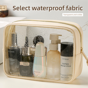 Borsa da toilette trasparente con cerniera trasparente per il trucco custodia cosmetica da viaggio - Product Image 6