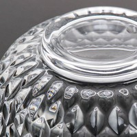 Accessoires de table, ensemble de bols et soucoupes en verre transparent à motif diamant sans plomb, petit saladier, passe au lave-vaisselle, pour dîner en famille