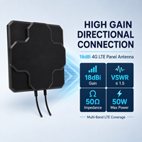 Antena de Panel Celular 4G LTE Multibanda de 18dBi, Negra, 698-2690MHz, Direccional para Exteriores, para Router CPE y Repetidor