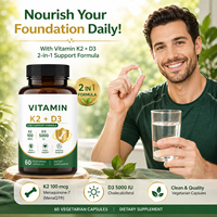 Venta caliente OEM/ODM vitamina D3 + K2 cápsulas duras un suplemento de vitamina es vitaminas y minerales complejos