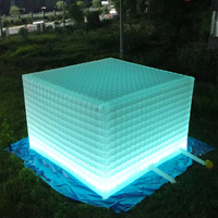 Tente de fête gonflable à LED, abri cubique, chapiteau avec éclairage pour événements, location commerciale, photomaton gonflable, lumière gonflable