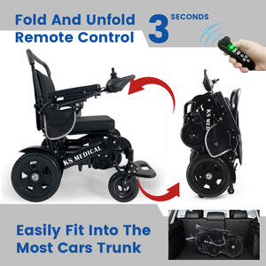 KSM-606Plus Elderly Care Wheelchair Extra Wide Comfortable Seat <b>12V</b> Electric Dual 350W Motors Aluminum Alloy Removable <b>Lithium</b> - Product Image 4