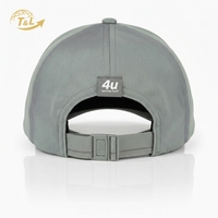 Casquette de camionneur 4U en maille respirante réglable unisexe pour l'extérieur printemps-été, chapeau 5 panneaux gris-vert