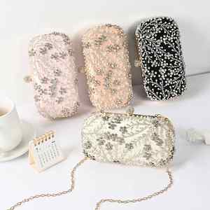 Dropshipping Shopify Elegant Hand -<b>Beaded</b> Evening <b>Bags</b>: Embellished with Diamonds and Pearls, Crossbody & Shoulder <b>Bag</b> - Product Image 3