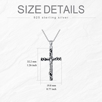 Collier Croix Chrétienne Catholique Orthodoxe Jésus en Argent Sterling 925 de Haute Qualité pour Homme avec Chaîne Câble – Idéal pour Fêtes et Anniversaires