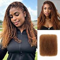 Extensions de cheveux humains brésiliens vierges naturels bruts afro crépus en vrac 100% Remy à double trame machine pour tresses et dreadlocks
