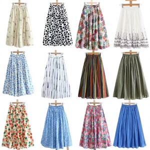 Manufacturer Wholesale Summer Midi Pleated <strong>Skirt</strong> <strong>Plus</strong> <strong>Size</strong> Women's Elastic High Waisted Satin Plain A-line <strong>Skirt</strong> - Product Image 1