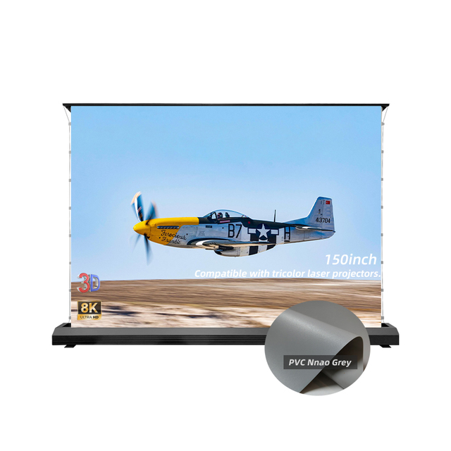 VisualMr EFR-NG 150inch PVC Nano Grey ALR Floor Rising 16:9 0.7x Gain 4K Smart Motorized Tab-tension Dedicated Tri-color Screen