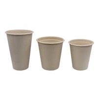 Gobelet en bagasse écologique, recyclable et jetable 8oz/12oz/16oz, gobelet à emporter biodégradable en bagasse avec couvercle