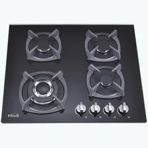 Tempered glass built-in four burners gas stove top panel for kitchen appliance 4 Burners gaz stoves made in China