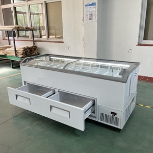 Kenkuhl supermercato <span class=keywords><strong>orizzontale</strong></span> gelato singolo curvo top commerciale gelato display <span class=keywords><strong>congelatore</strong></span> con cassetto - Product Image 2