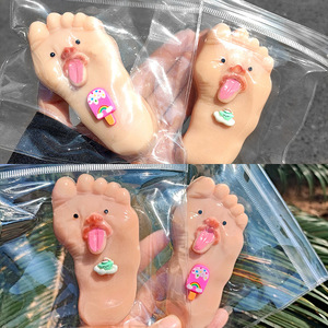 Super Funny Wacky Tongue-out Big Feet-shaped TPR <b>Squishy</b> Toy Creative Stress Relief Gift for Kids Adults Relax Time Squeeze Toys - Product Image 2