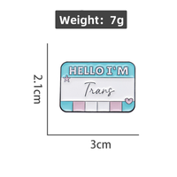 Personnalisable Hello I'm Lesbian Personnalisé Rectangle Métal Pendentif Pin Badge Art Signature Métal Artisanat