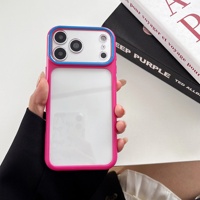 Coque de téléphone transparente en TPU et PC avec motifs personnalisés et bordure colorée pour iPhone 17 Pro Max, antichoc et protectrice