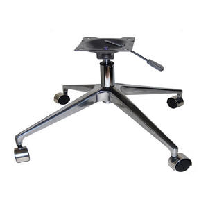 Base de <span class=keywords><strong>chaise</strong></span> en aluminium pour bureau, pivotante en acier inoxydable, quatre pieds, grand roulettes, base de <span class=keywords><strong>chaise</strong></span> en métal chromé poli avec réglage du <span class=keywords><strong>pied</strong></span> - Product Image 4