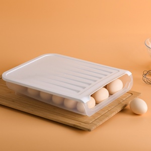 Modern Square Egg Storage <b>Container</b> <b>Refrigerator</b> Drawer Storage Box with Holder Fridge Storage Solution - Product Image 2