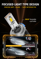 Kit de Iluminación LED con Doble Tubo de Cobre Refrigerado por Líquido |   Faros LED de 120W Blancos y Amarillos 3000K 6000K para Bombillas H1 H4 H7 H11 9005 9006