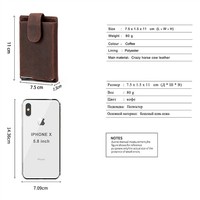 Dompet Kartu Kredit Pria Kulit Asli Wadah Kartu Aluminium untuk Pria Dompet Koin Pria Pengait Pendek Carteiras Kecil