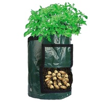 Kantong Tanam Bunga Sayuran 100% Poliester Ramah Lingkungan Kain Aerasi Tugas Berat untuk Berkebun di Rumah 10-30L