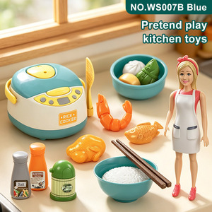 LEZA BABY – Nouveauté ! Ensemble de cuisine réaliste pour jeu d'imitation, avec <span class=keywords><strong>cuiseur</strong></span> à riz et ustensiles de repas simulés – Vente en gros à prix abordable - Product Image 2