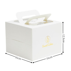 Caja portátil para hornear pasteles de cumpleaños, material grueso colorido con ventanas, 4 pulgadas, novedad - Product Image 5