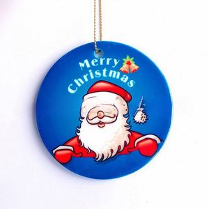 Ornements de Noël en céramique personnalisés - Cadeaux de fêtes personnalisés en forme de cœur et articles promotionnels d'entreprise - Product Image 2