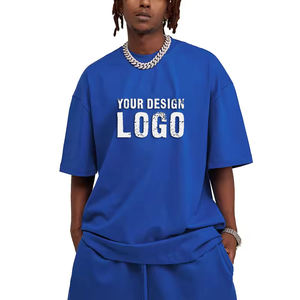 Camiseta Personalizada de Algodón 305G para Hombre, Estilo Casual Urbano, Color Sólido, Manga Corta, Holgada, Talla Grande - Product Image 2