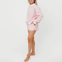 Sweatshirts à rayures surdimensionnés pour femmes Ensemble de shorts en coton deux pièces de haute qualité