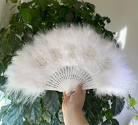 Éventail Marabou en Plumes Synthétiques pour Carnaval, Fête, Danse, Spectacle, Artisanat