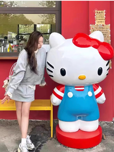 Scultura di Gatto Hello Kitty in Vetroresina FRP <span class=keywords><strong>per</strong></span> Decorazione Esterna, Pezzo Autoportante <span class=keywords><strong>per</strong></span> Ingresso di Centro Commerciale e Negozio di Dolci - Product Image 4