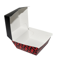Venta al por mayor de cajas de pollo frito, caja de papel de comida rápida personalizada para llevar, caja de pollo frito con agujeros