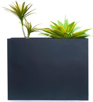 Grande jardinière en métal pour plantes d'extérieur 36 "L X 12" W X 26 "H, grande jardinière rectangulaire en acier robuste